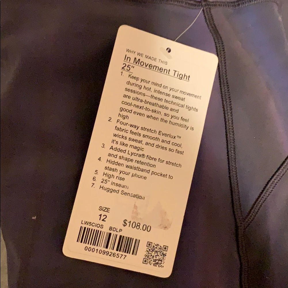 Never worn lulu leggings, ankle length.